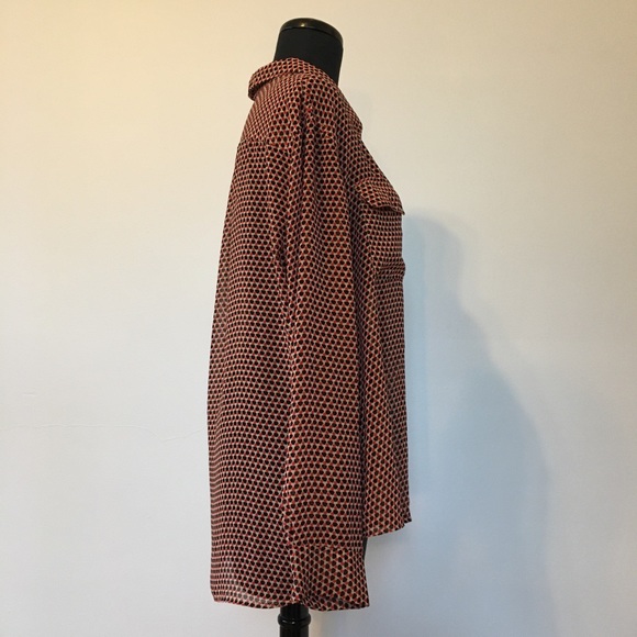 Two by Vince Camuto Sheer Button Down Blouse, L - Picture 2 of 9